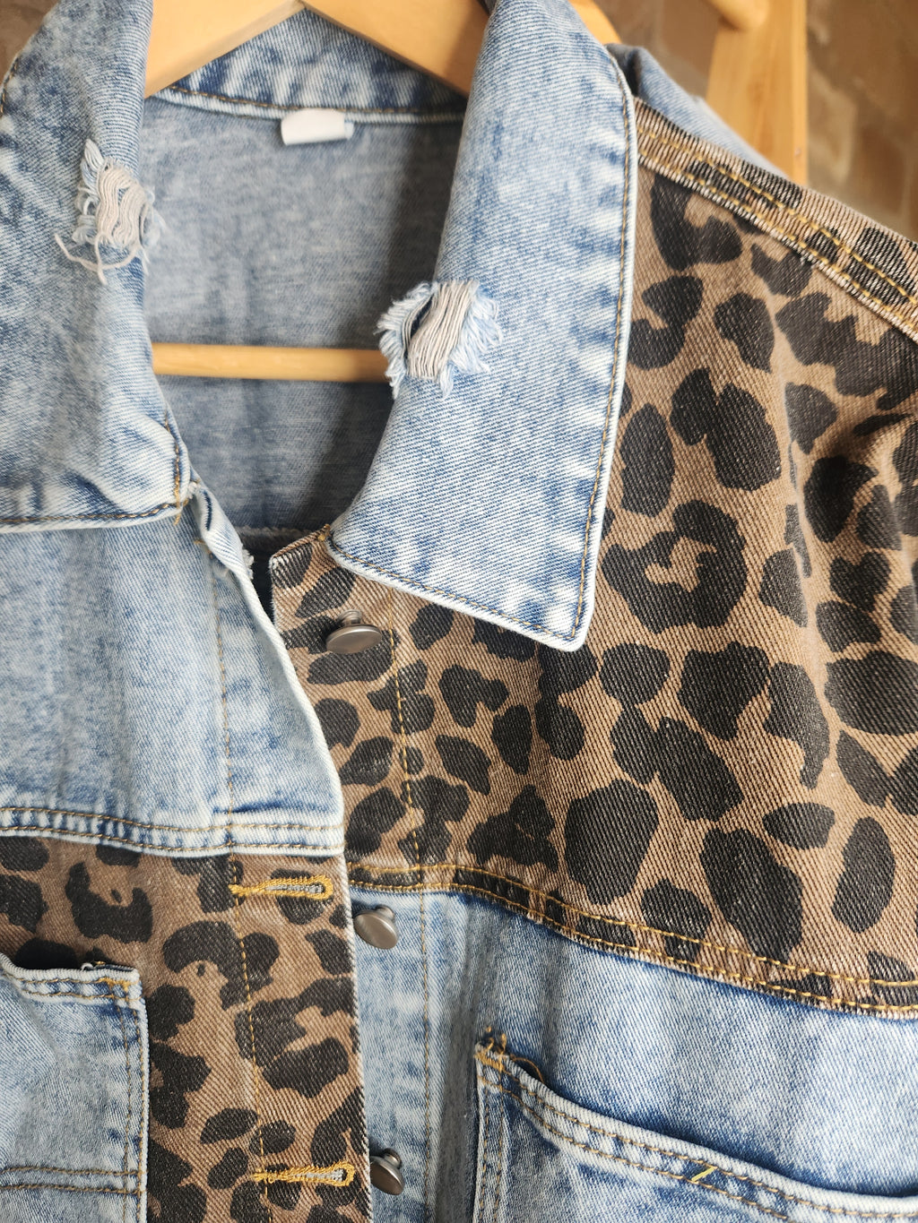 Leopard Denim Jacket