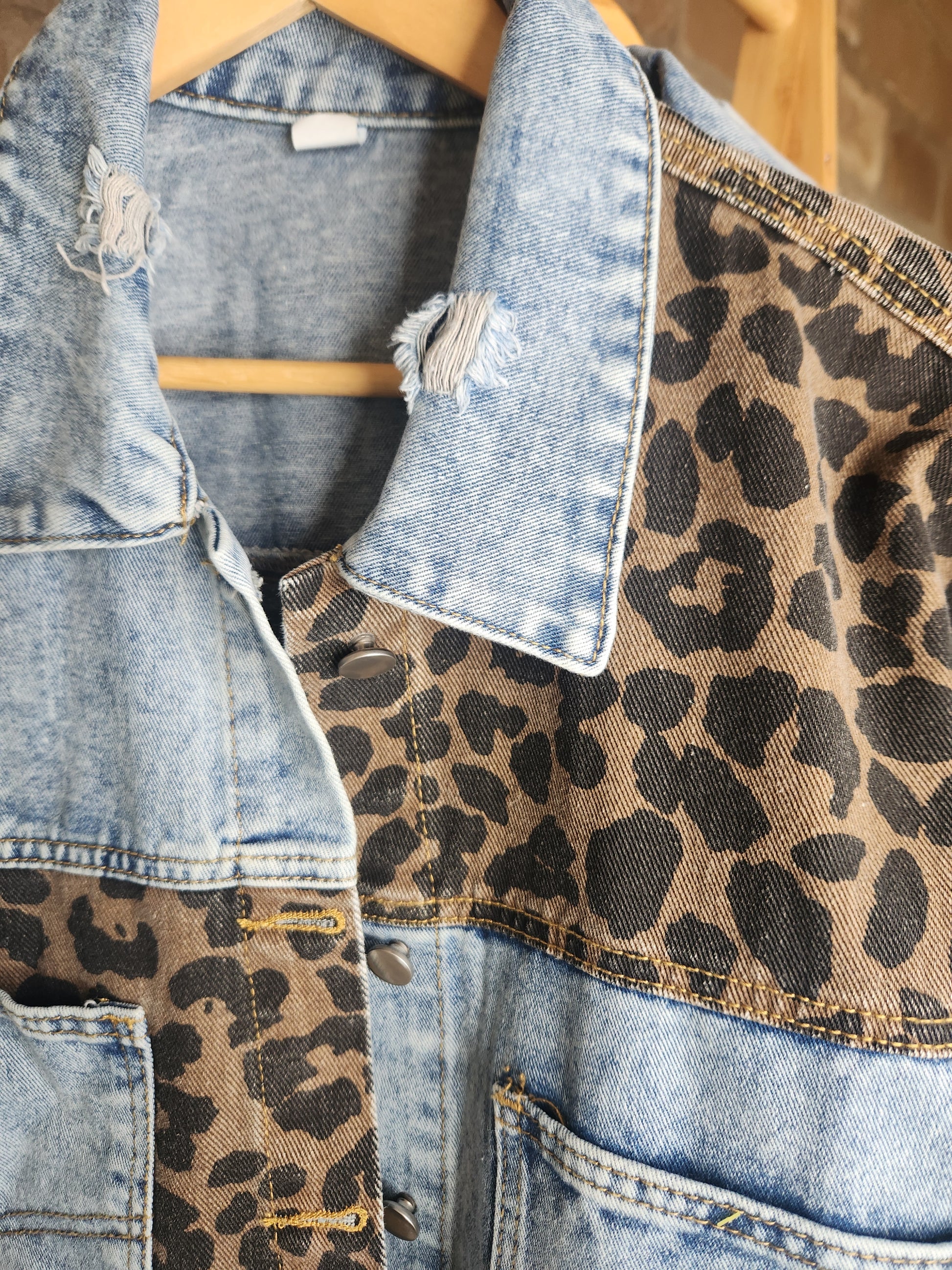 Leopard Denim Jacket