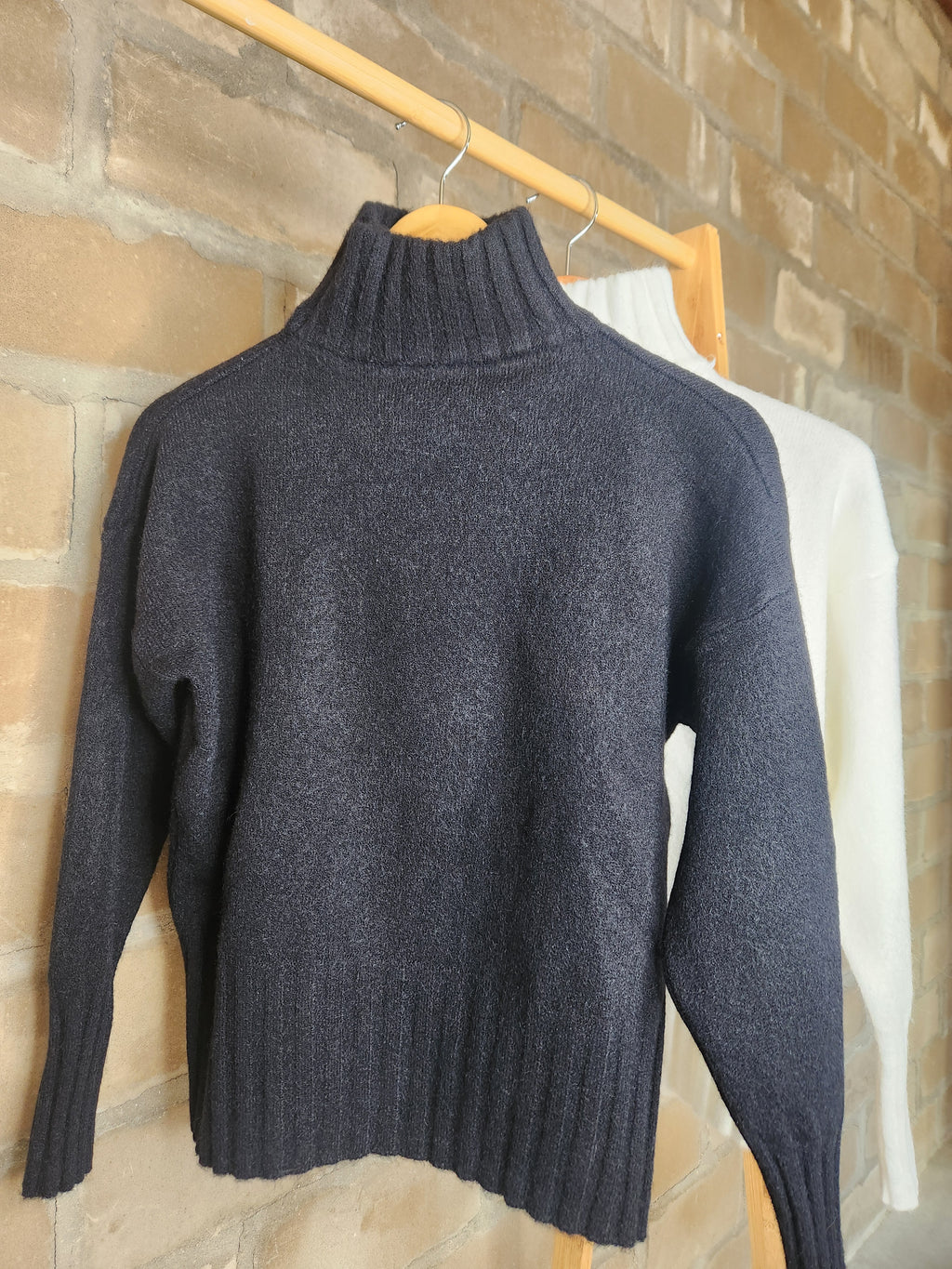 Plain Turtleneck Sweater