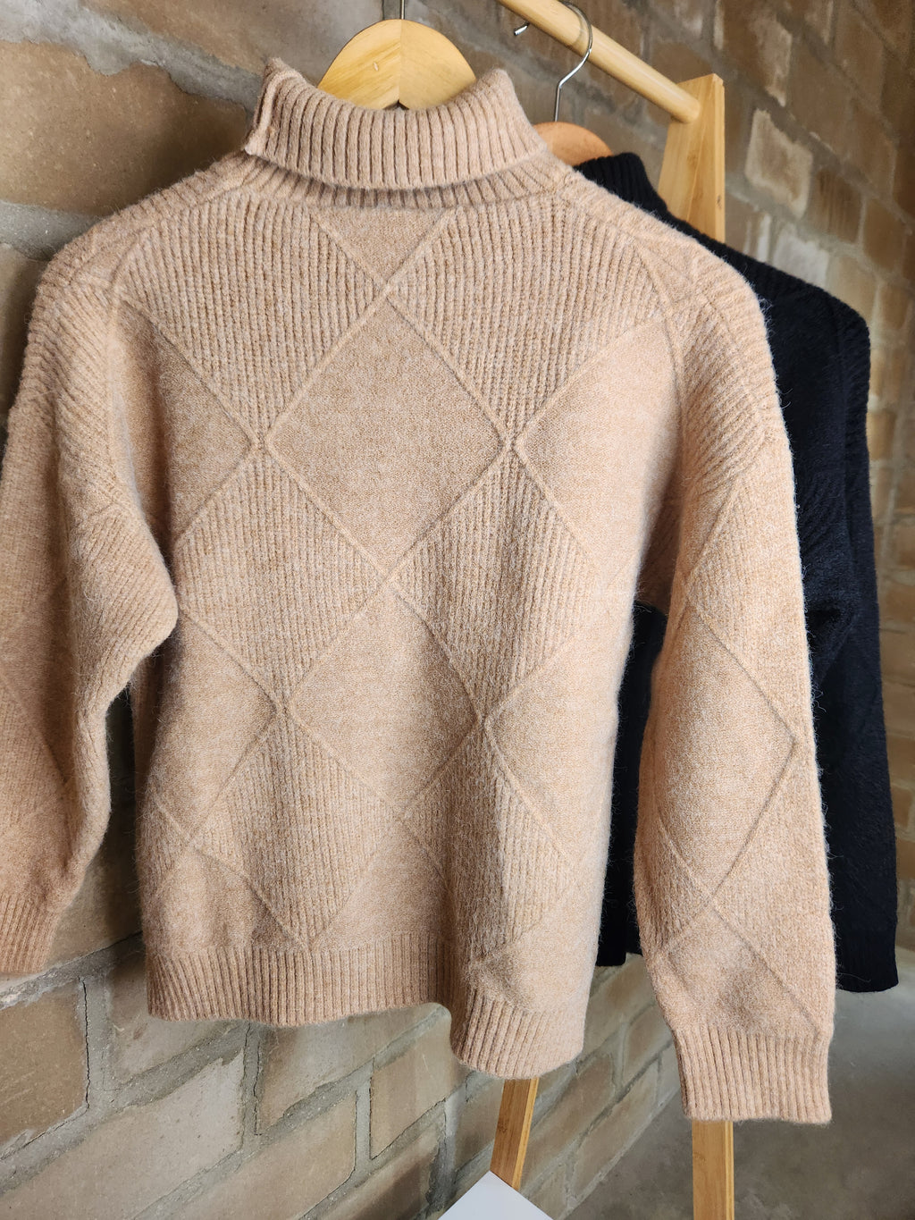 Diamond Turtleneck Sweater