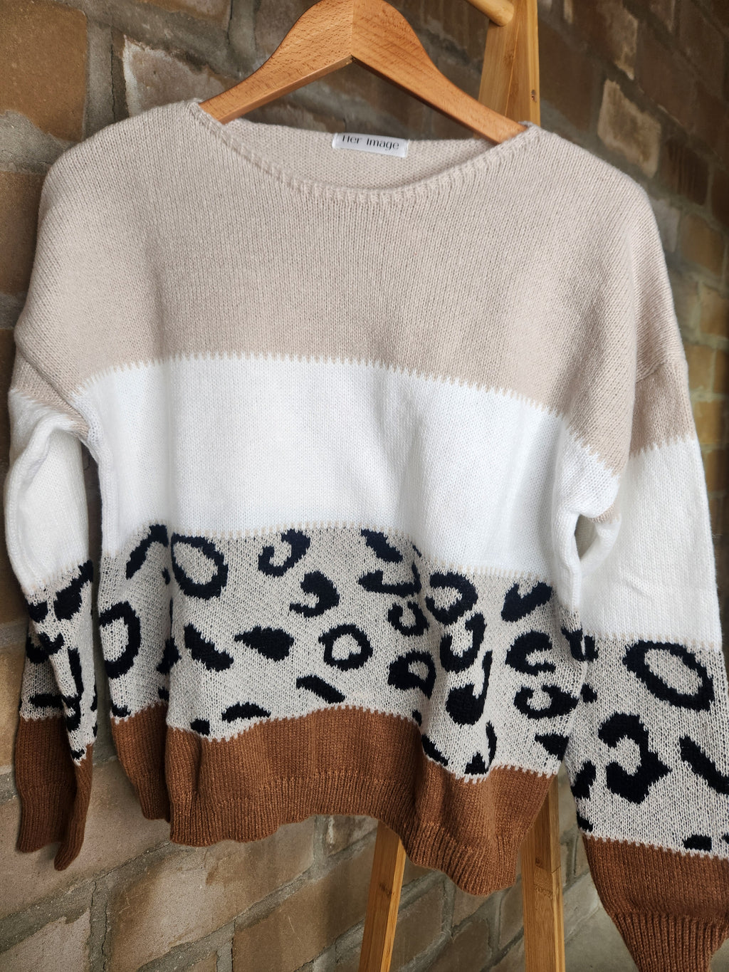 Three Tone Leopard Sweater