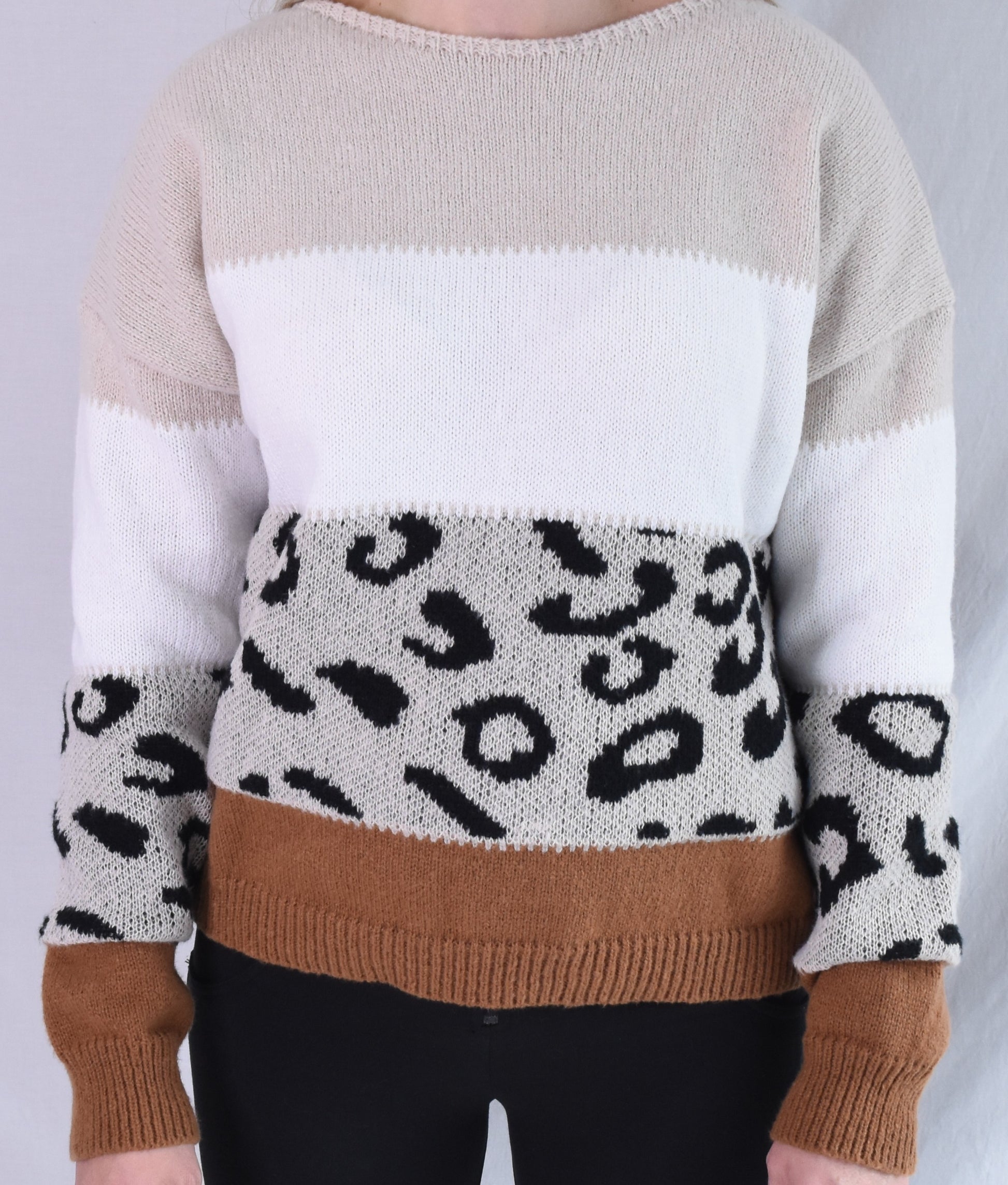 Three Tone Leopard Sweater