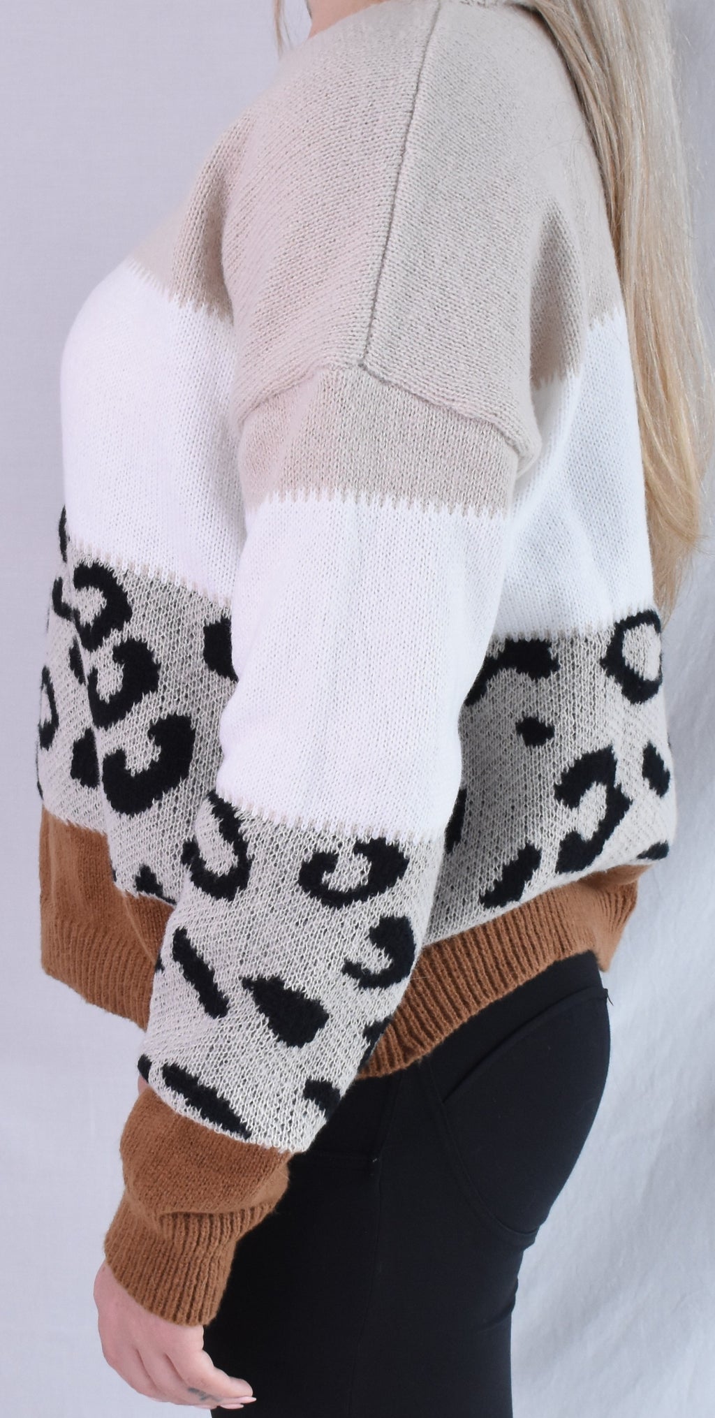 Three Tone Leopard Sweater