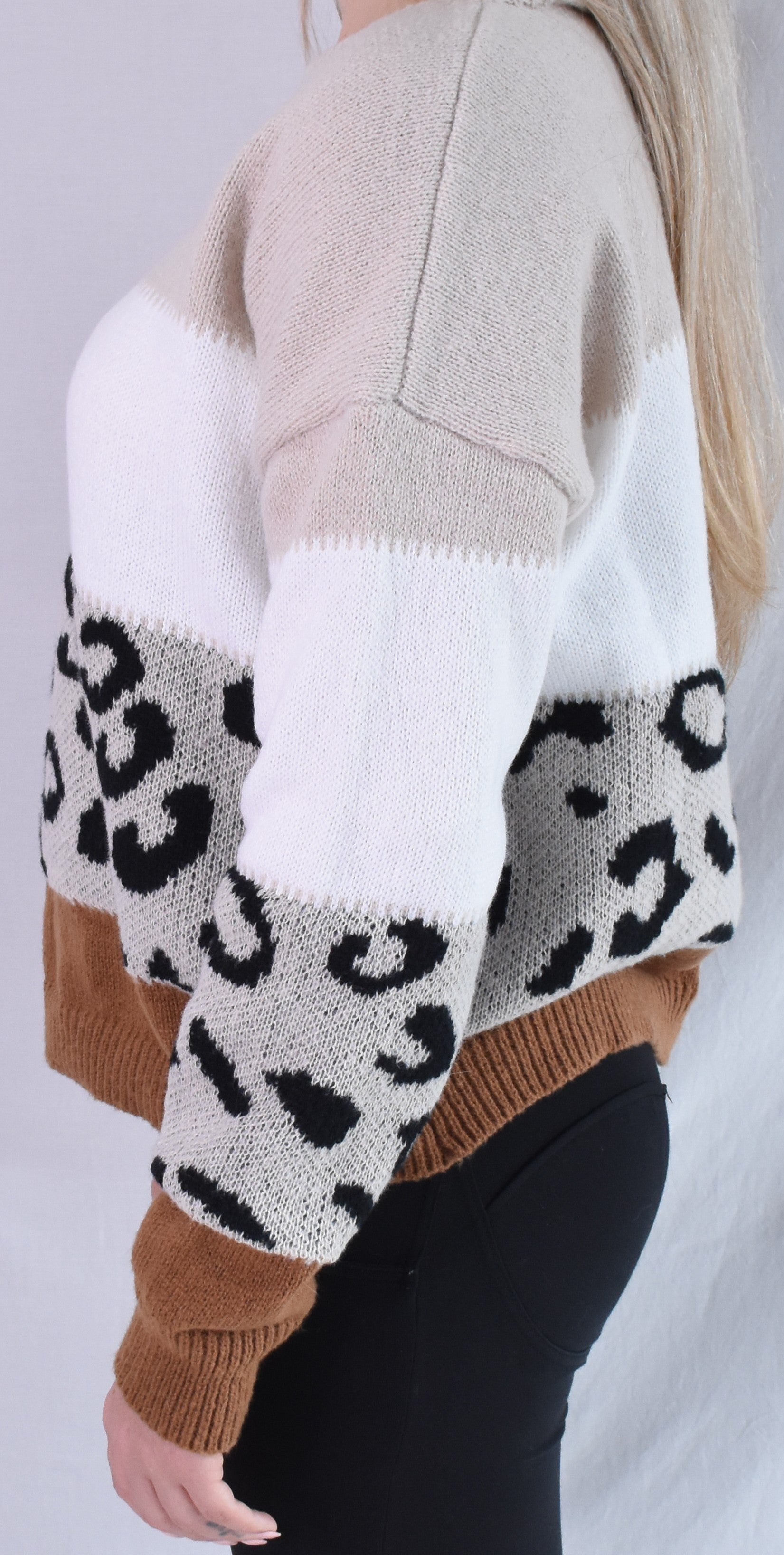 Three Tone Leopard Sweater