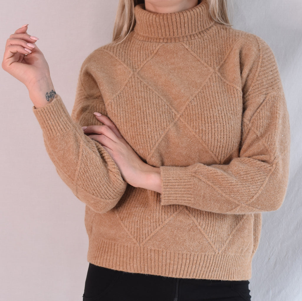 Diamond Turtleneck Sweater