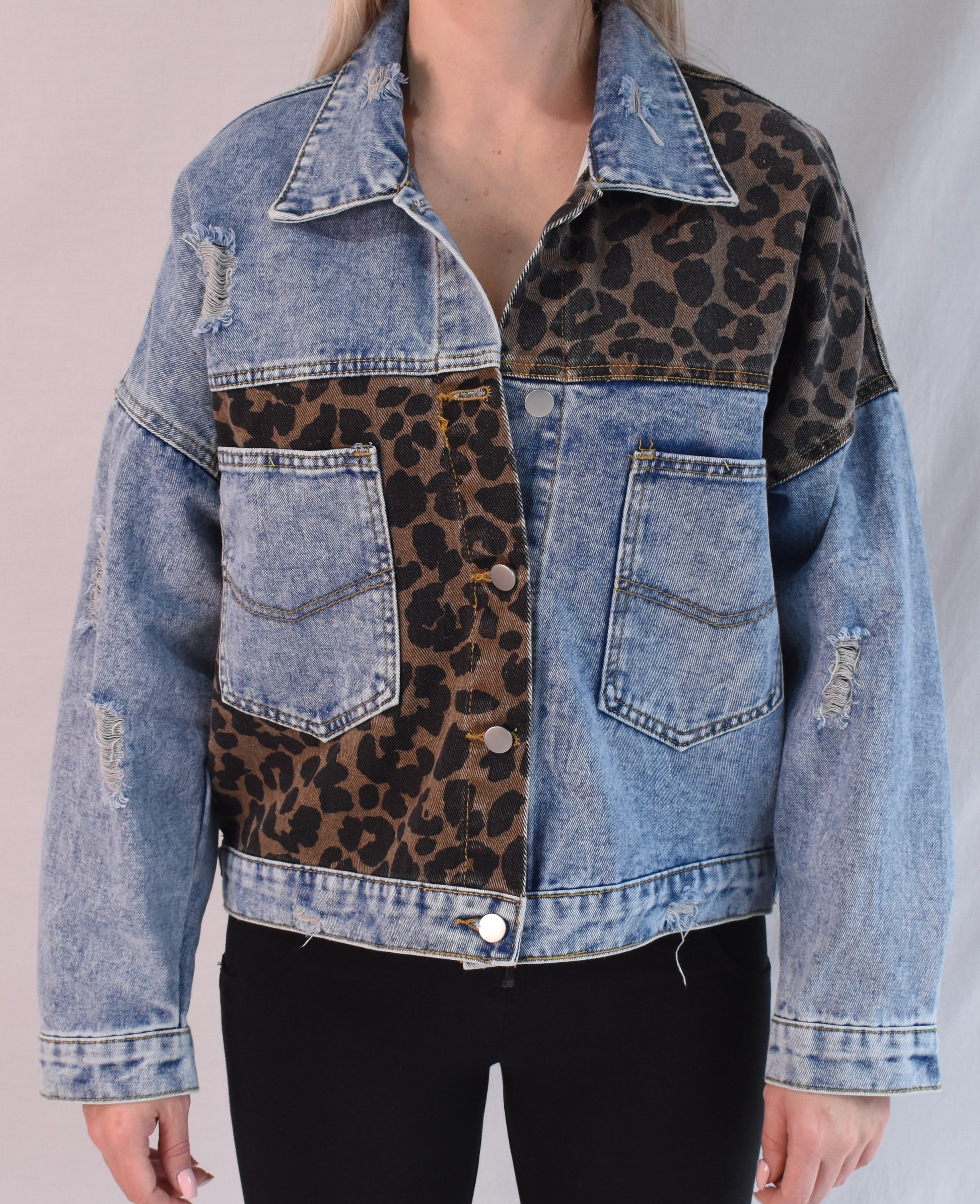 Leopard Denim Jacket