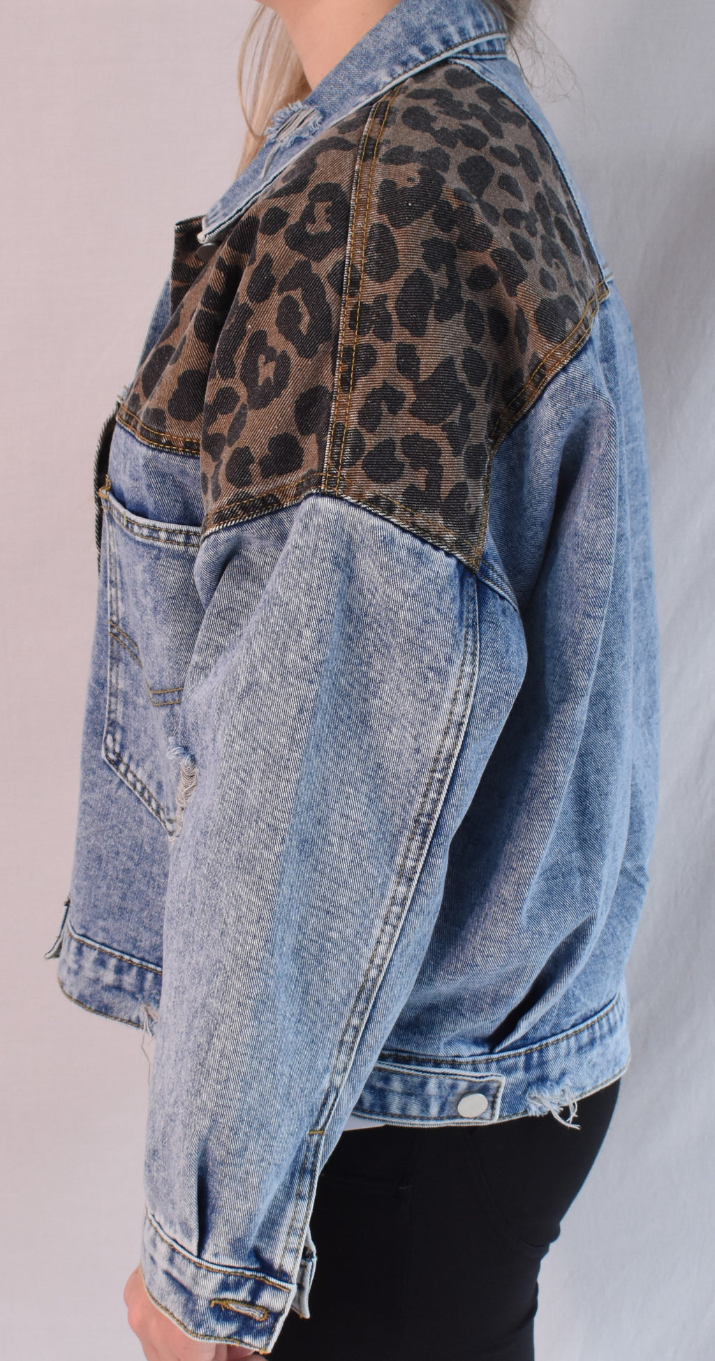Leopard Denim Jacket