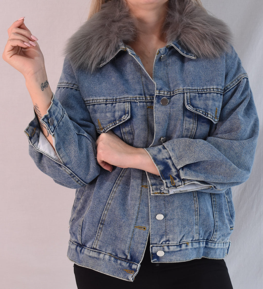 Denim Fur Jacket