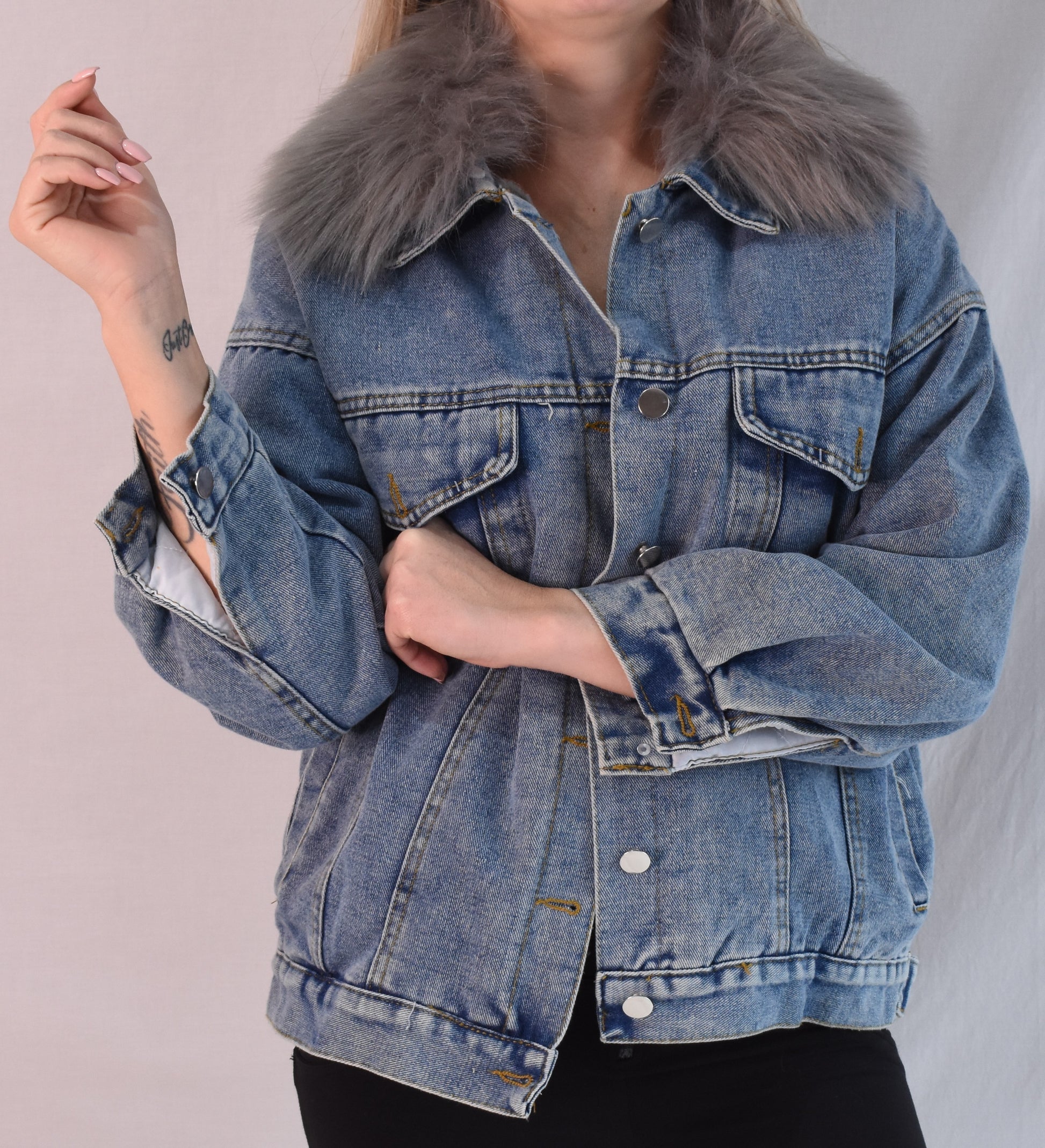 Denim Fur Jacket