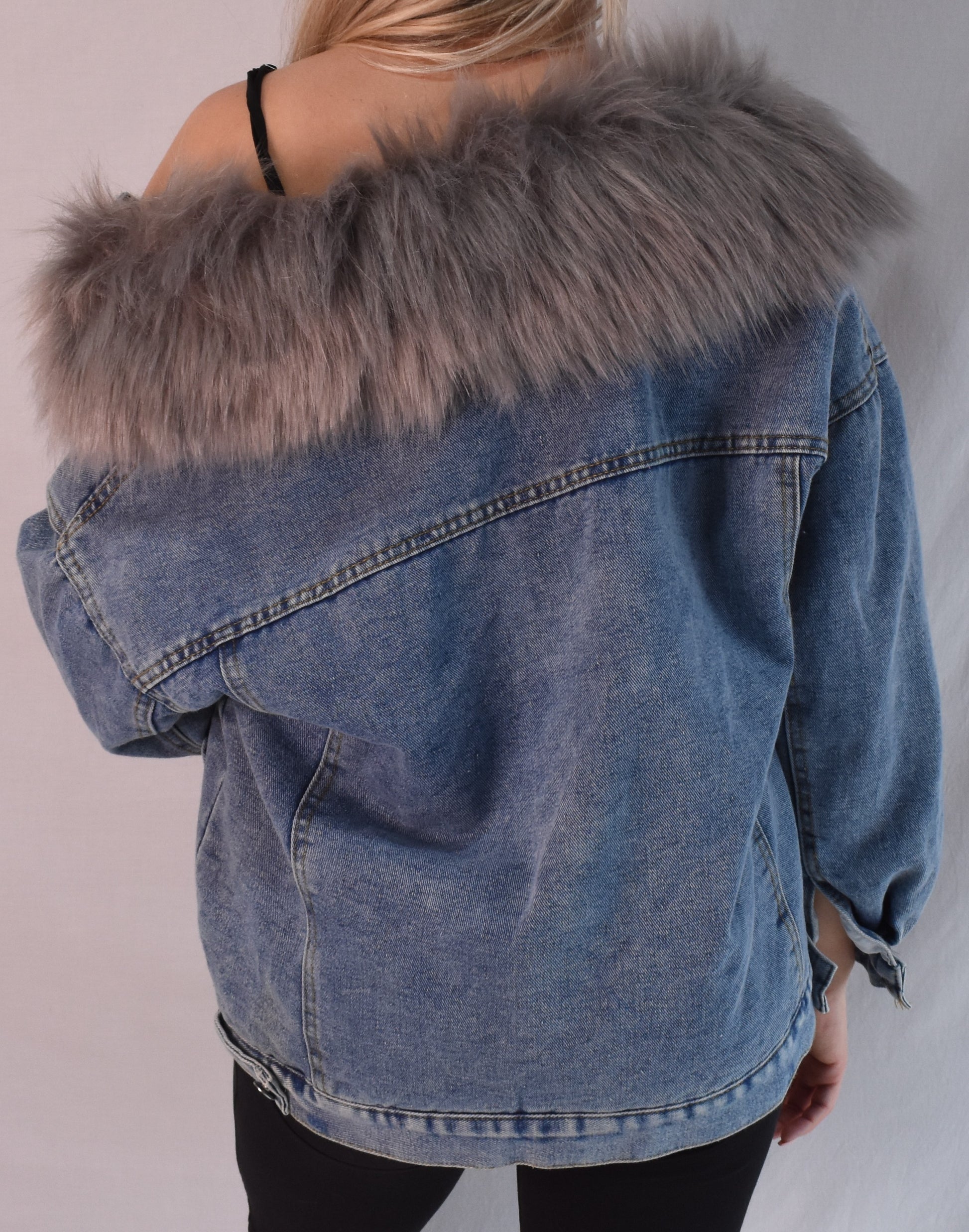 Denim Fur Jacket